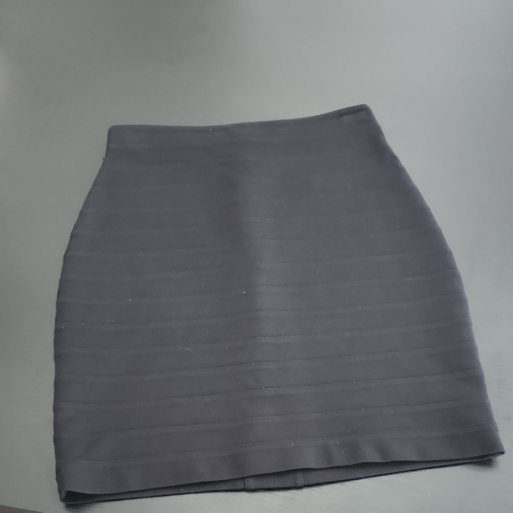 Express Gray Ribbed Pencil Skirt Mini Work